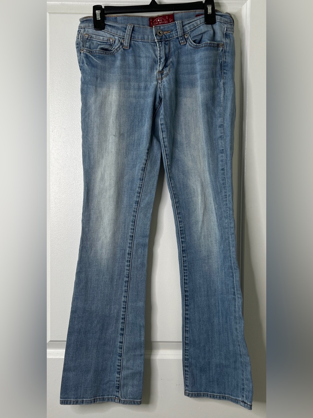 Lucky Brand Charlie Baby Bootcut Jeans Light Wash Embroidered Pockets Size 4/27R